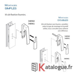 Poignée interieur vantail de droite pour coulissant.