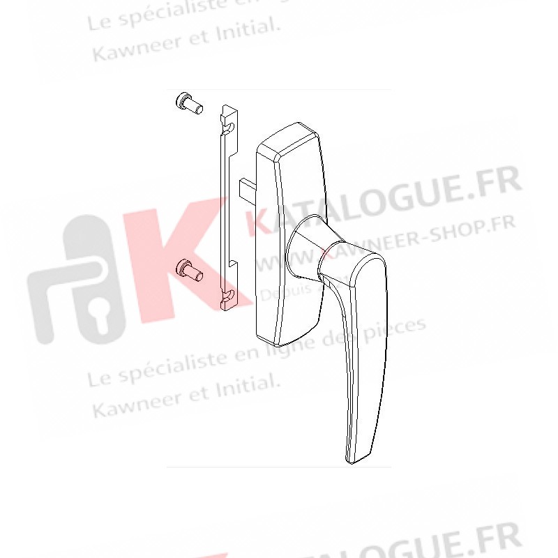 5 Poignées 1 entraineur 1 doigt Kawneer