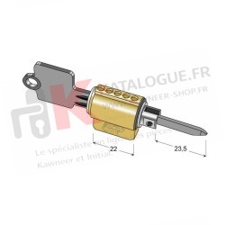 Cylindre + vis pour 0116070 Kawneer