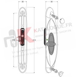 Poignée k à manoeuvre et renfort Kawneer