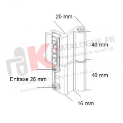 Paumelle simple Kawneer
