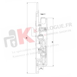 Fermeture  1 point coulissant Speci'al k Kawneer