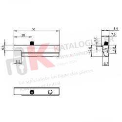 Gache zamac à clamer Kawneer