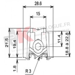 Roulette à galet inox double réglable pour baie Kawneer 80kg