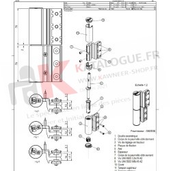 Paumelle à clamer 2 branches Kawneer