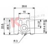 Roulette à galet plastique simple réglable pour baie Kawneer 40Kg