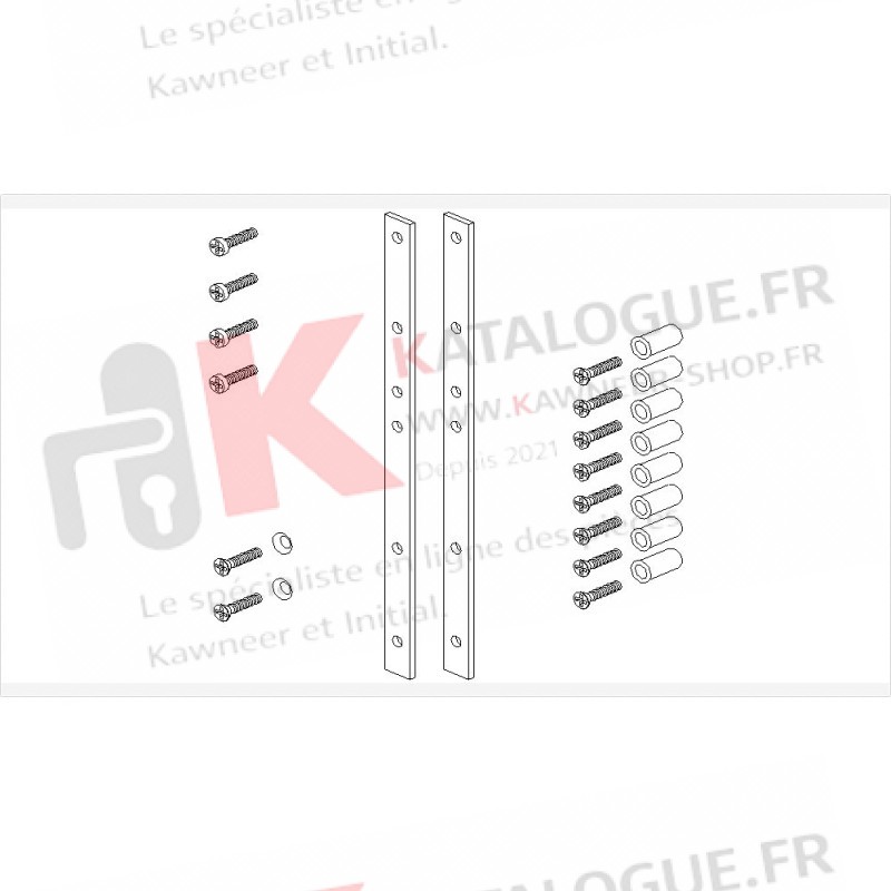 Paire de contre plaque compas. Kawneer