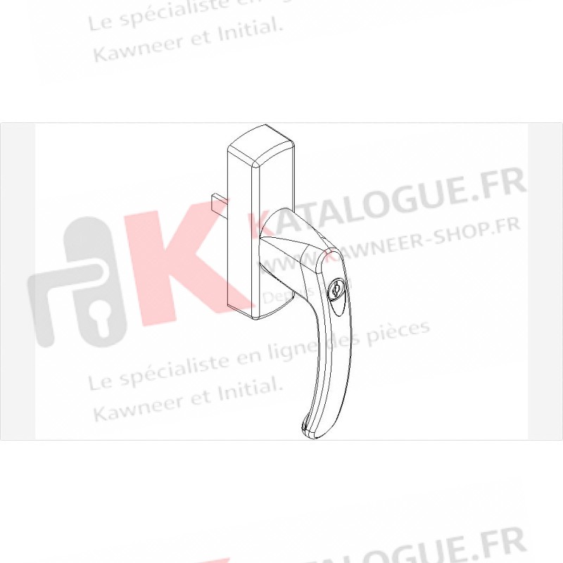 Poignée à clé. Kawneer