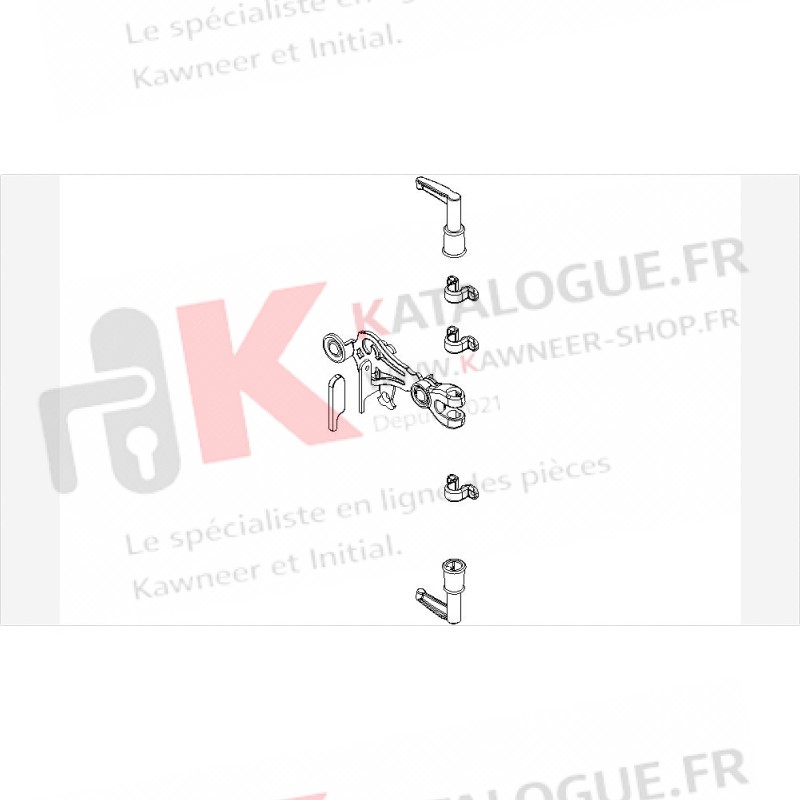 Acces.espagnolette+cache finition. Kawneer