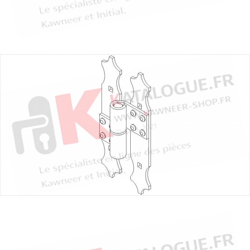 Charnière gauche. Kawneer