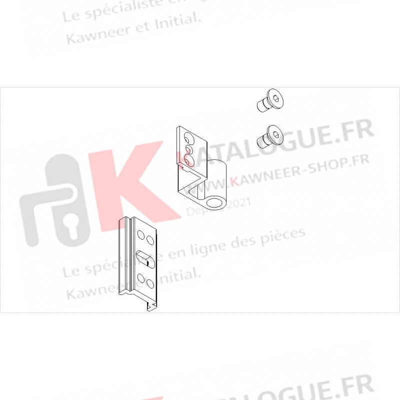 Ensemble paumelle double volet battant. Kawneer