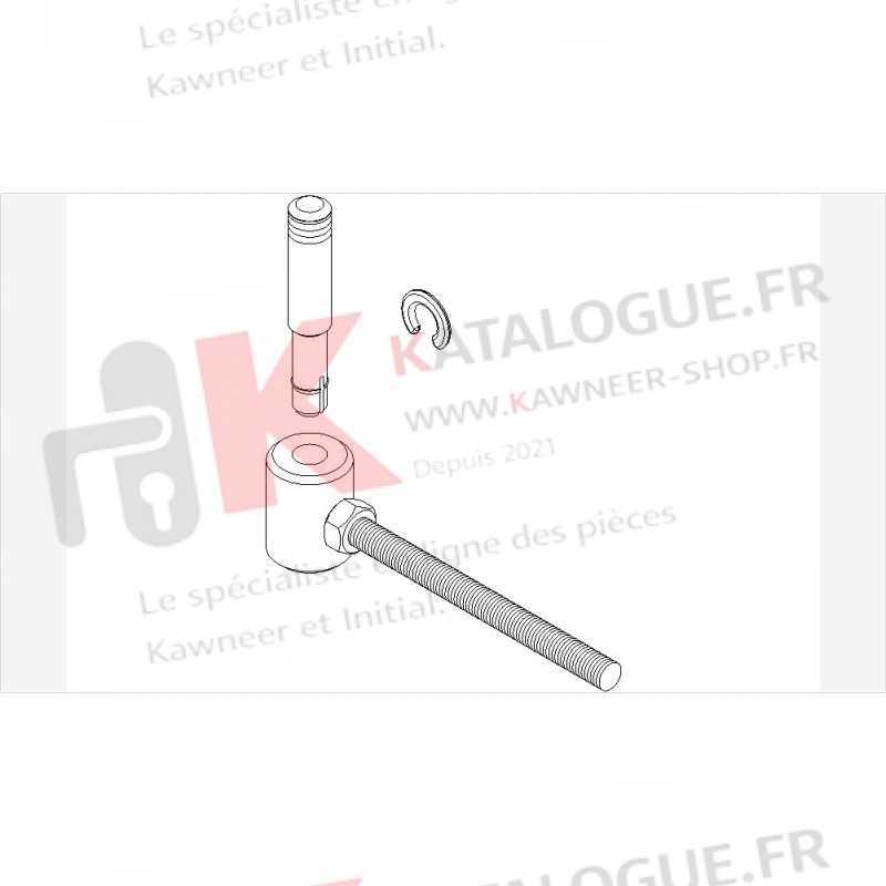 Gond double vantail avec axe kanisse. Kawneer