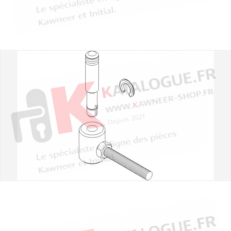 Gond simple vantail avec axe kanisse. Kawneer