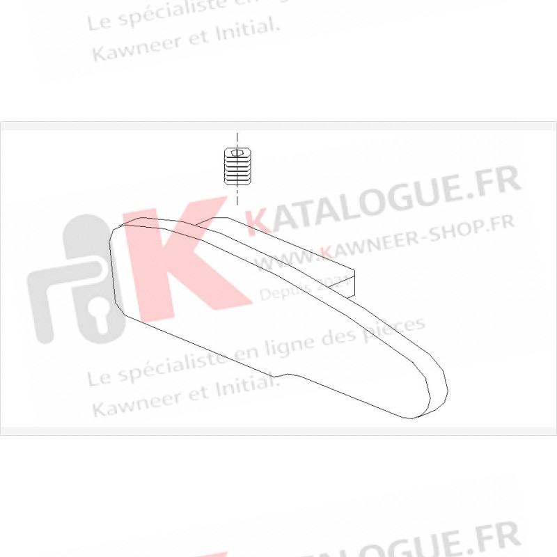 Embout main courante 25x90 lisse Gauche. Kawneer