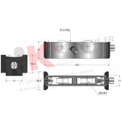 520 Roulettes plastique double réglable 80/100kg Kawneer
