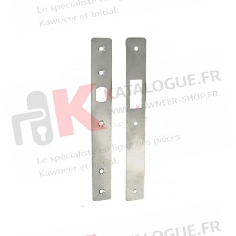 1 têtière plate inox 304 - 1 gâche plate inox 304 - Vis de fixation non fournies
