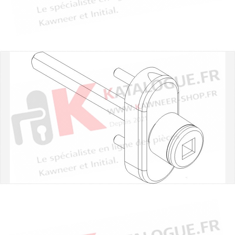 Platine carré 7mm ouvrant pompier AA766 kawneer speci'alk