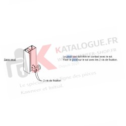 Pivot bas DROIT simple action sans seuil KAWNEER K190
