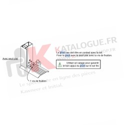 Pivot GAUCHE bas avec seuil simple action avec seuil KAWNEER K190