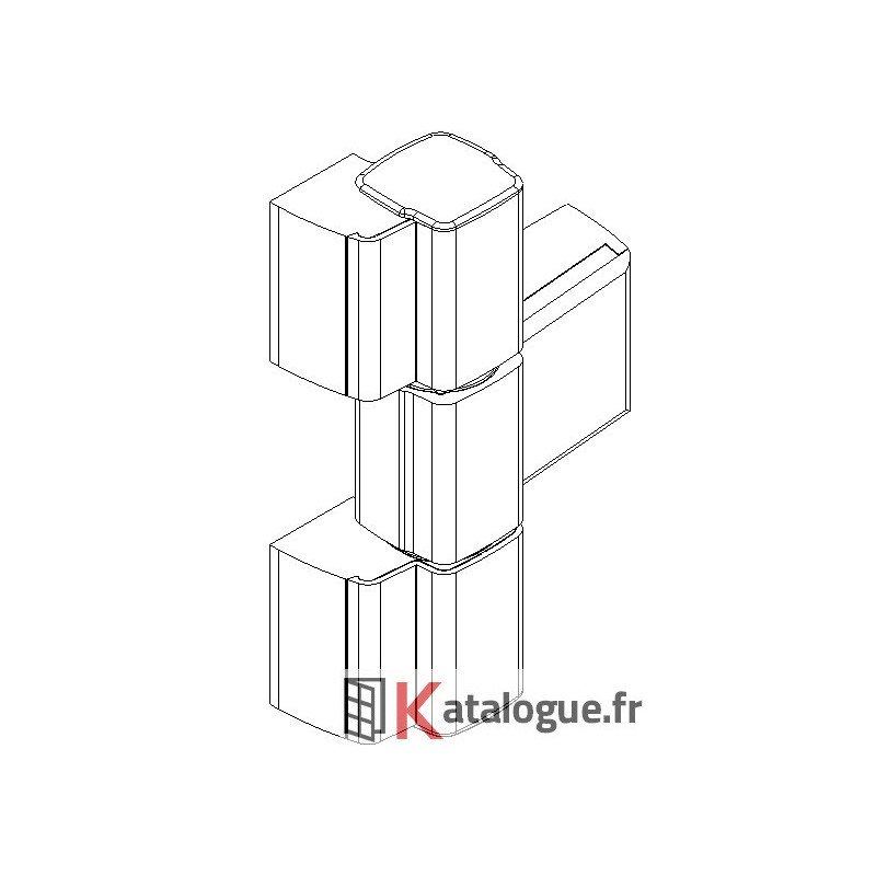 Paumelle applique 20 mm 3 branches