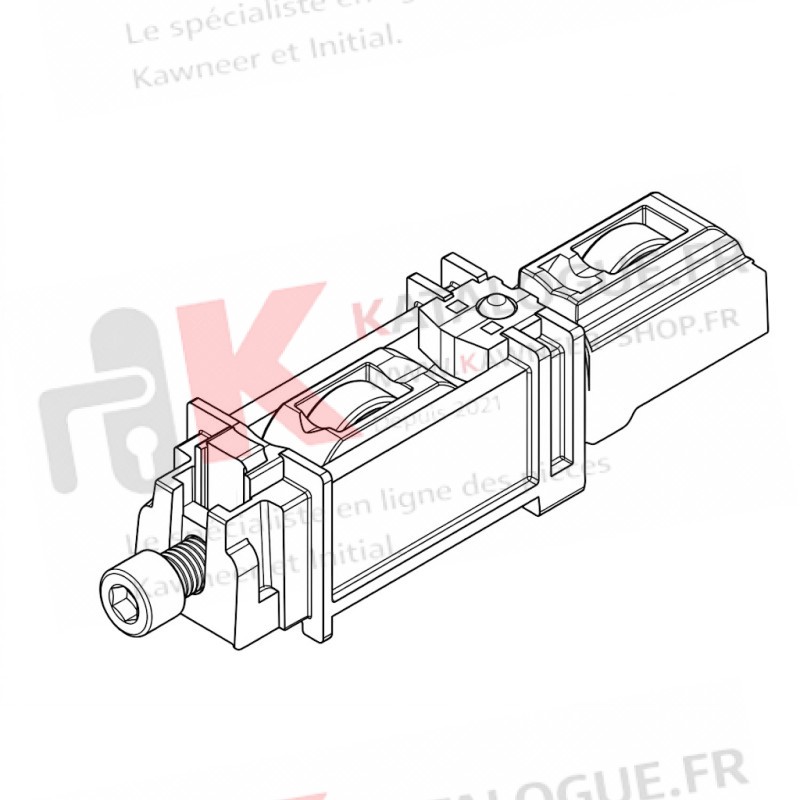Roulette à galet inox double réglable pour baie Kawneer 80kg