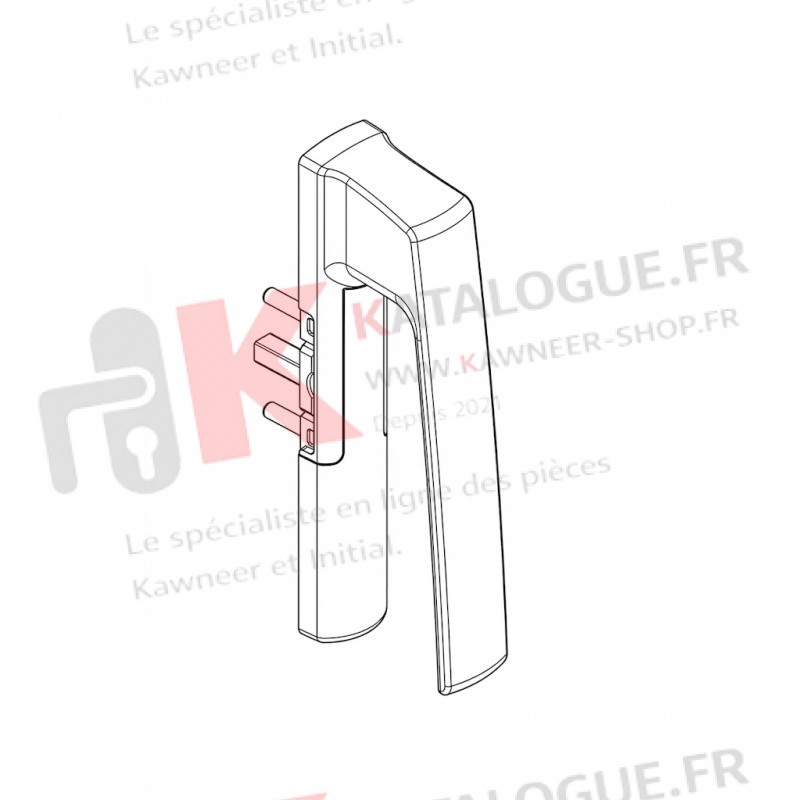 Poignée interieur vantail de gauche coulissant Kawneer