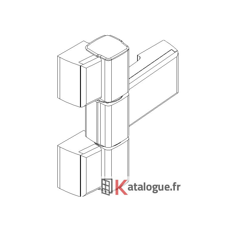 Paumelle applique 20 mm 3 branches