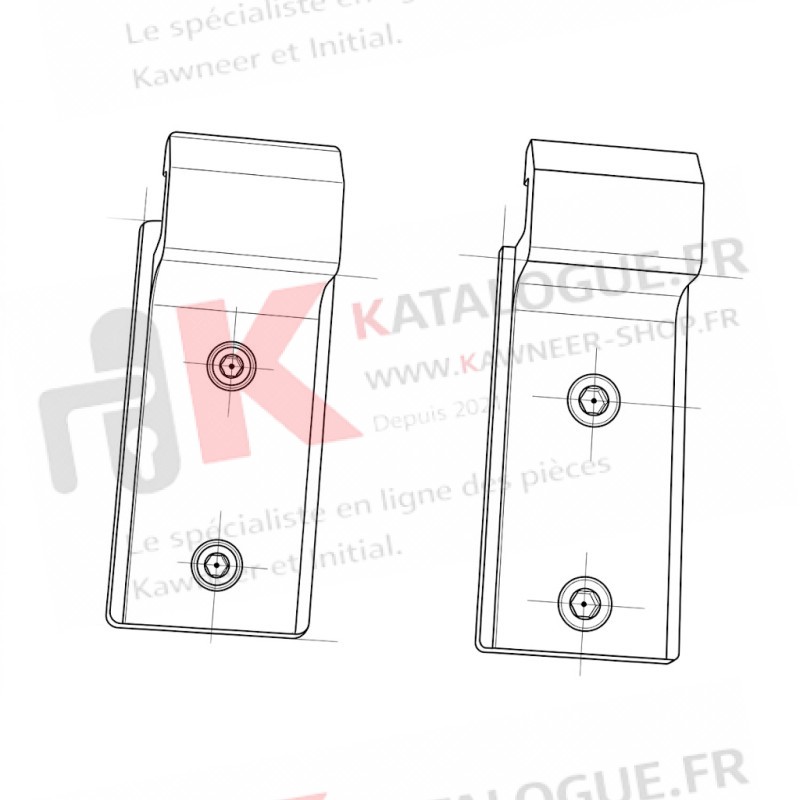 Gâche de la serie Kalypso de chez Kawneer pour dormant non péripherique.