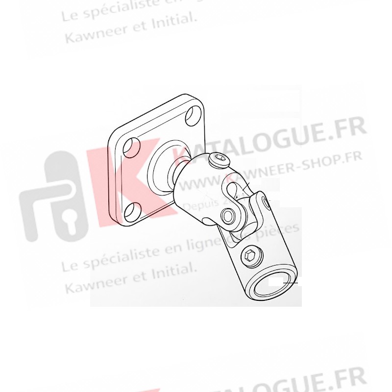 Sortie 45° pour manœuvre de volet roulant. carre de 6mm