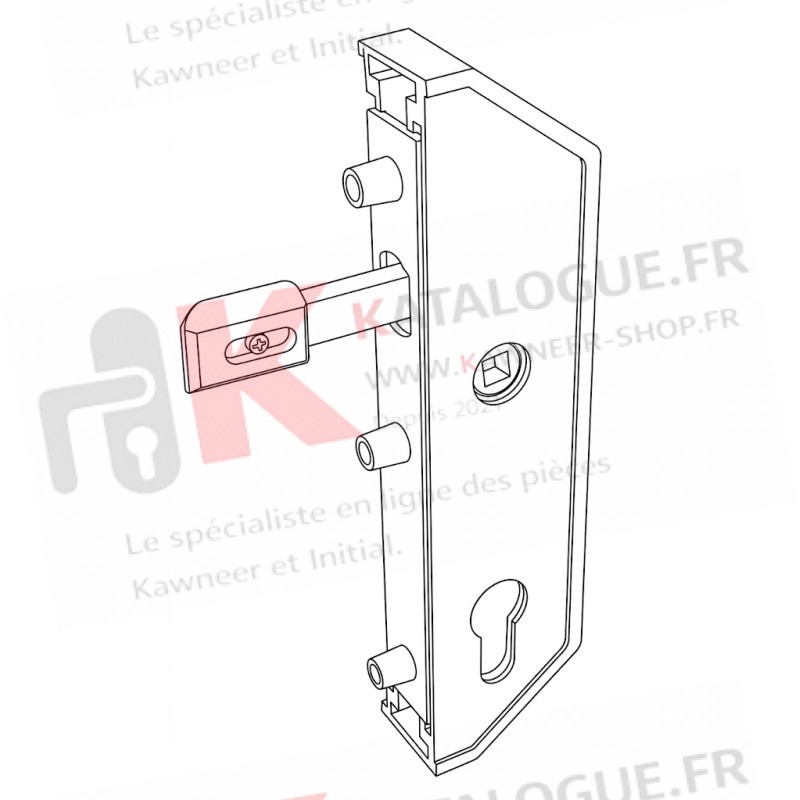 Serrure de portillon en retrait blanc pour cadre de 30 GJ 791301 308070