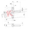Paumelle - Fiches pour fenêtre et porte fenêtre en PVC Ø13 P09