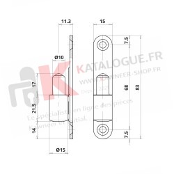 Paumelle - Fiches pour fenêtre et porte fenêtre en PVC Ø15 P50