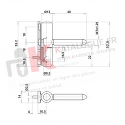 Paumelle - Fiches pour fenêtre et porte fenêtre en Fiches pour PVC Ø13 P38