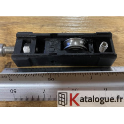 Roulette à galet inox simple réglable pour ancienne gamme baie Kawneer. 40Kg