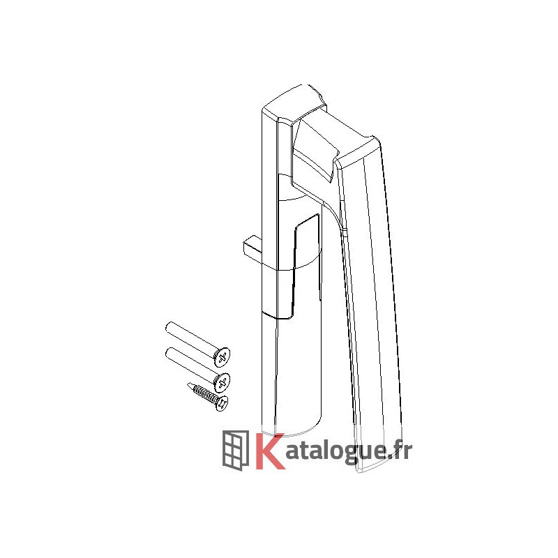 Poignée k 20° montant droit vue interieur