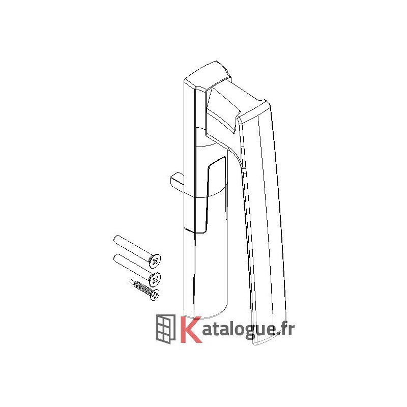 Poignée k 20° montant gauche vue interieur