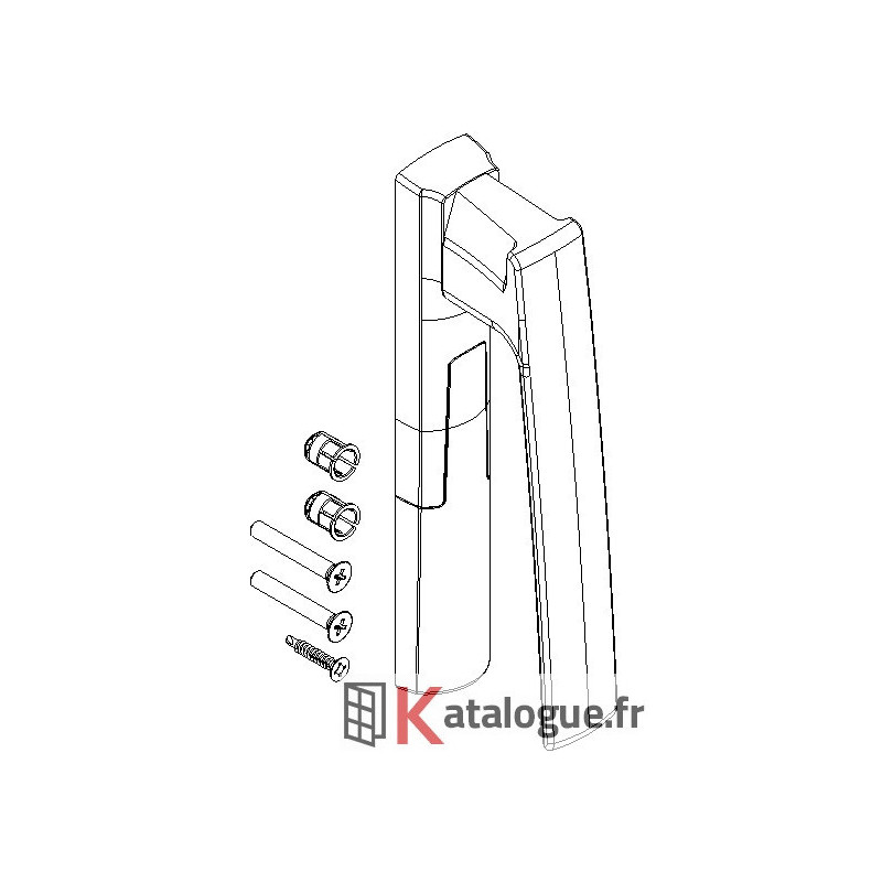 Poignée k 20° fixe montant interieur