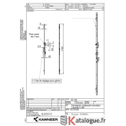 Crémone 3 points ac cylindre pene