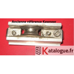 Roulette à galet inox simple réglable pour ancienne gamme baie Kawneer. 40Kg