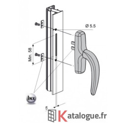 Crémones NEFER à Clé à une Fourche. entraineur arrondi