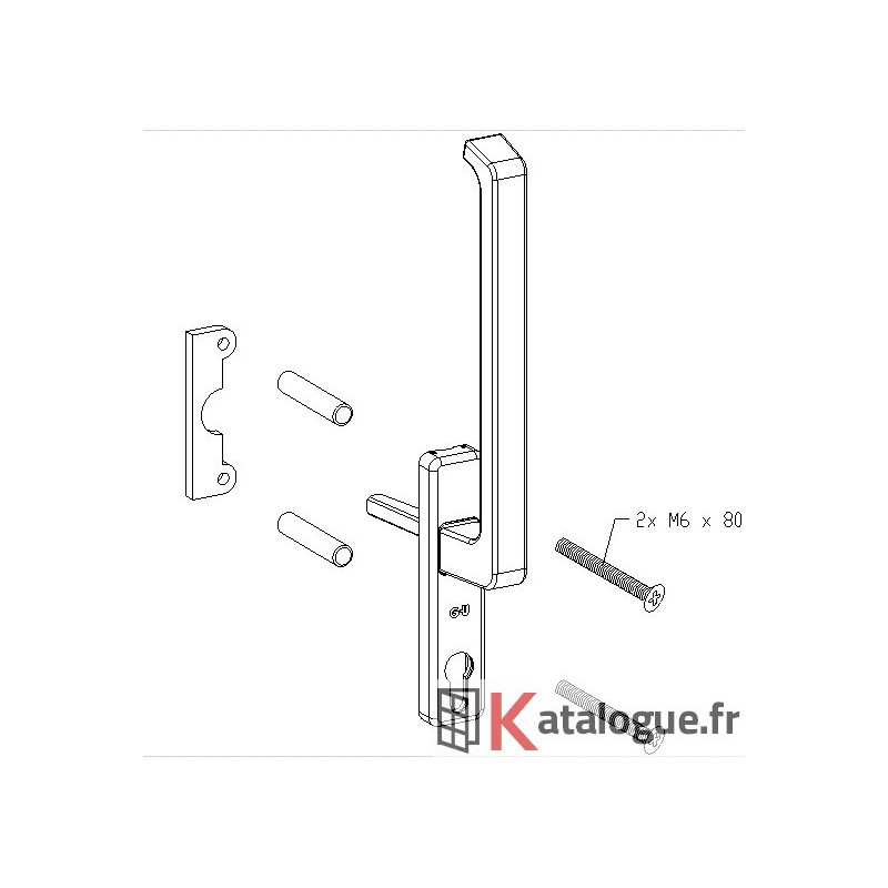 Poignée intérieur simple carré+cylindre