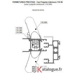 Poignée k de tirage ouverte