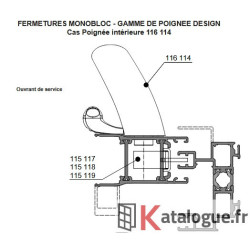 Cremone 2 points avec pene