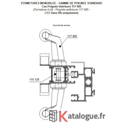 Crémone 3 points ac cylindre pene