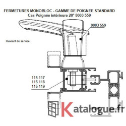 Cremone 1 point avec pene