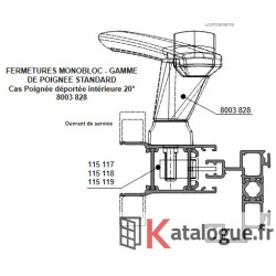 Poignée 20° déportée droit